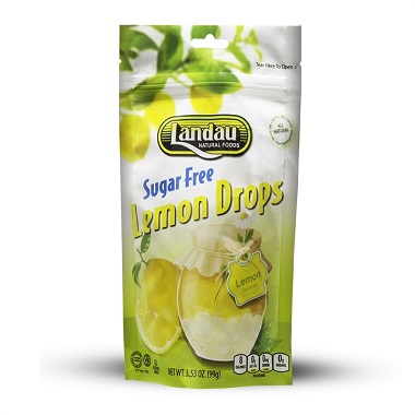 Lantev Landau Sugar Free Lemon Drops All Natural Gluten Free Sweets 100g