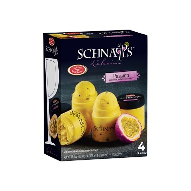 Klein's Schnapps Passion Sorbet Infused ices 4 Ct