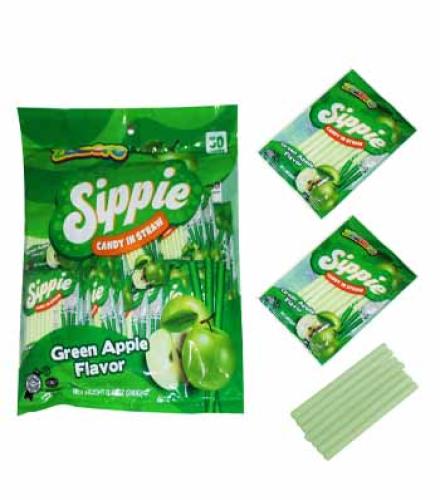 ZAZERS SIPPIE CANDY POWDER GREEN APPLE 240g
