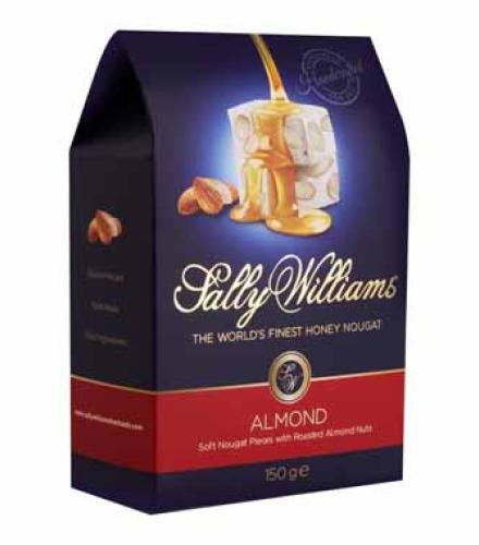 Sally Williams, Premium Soft Honey Nougat Gift Box - Handcrafted Nougats with Roasted Almond Nuts - 150g