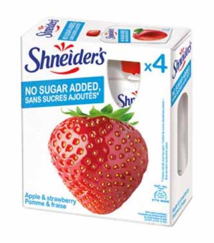 Shneider's Applesauce Strawberry & Banana Sugar Free 4 x 90 gr