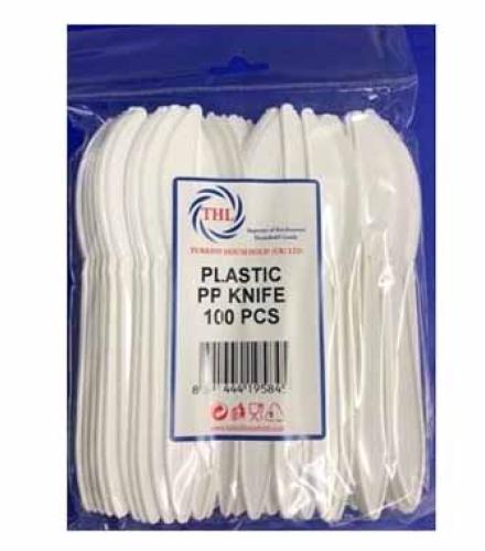 THL 100PC PLASTIC PP KNIFE (REUSEABLE)