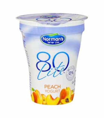 Norman's 80 Light Yogurt Peach, 6 Oz
