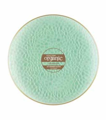 Hammered Green w/Gold Rim 13