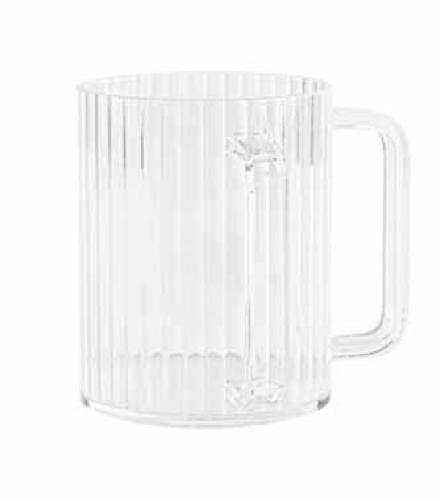 Acrylic Wash Cup Ribbed Clear