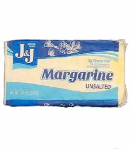 J&J block of Unsalted Margarine 1 lb (453g)