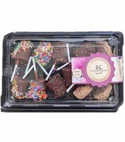 K Desserts chocolate-dipped cake pops or cake truffles