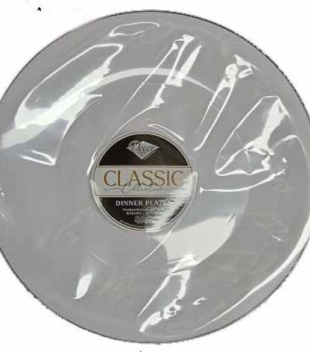 PLATES - Decor Classic Coll 10' Wh/Silver Plates 10pk K/P