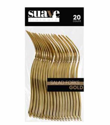 Forks - Suave Flatware Gold Salad Forks (20 Count) K/P