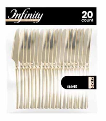 KNIVES - Infinity Flatware Gold Knives (20 Count) K/P