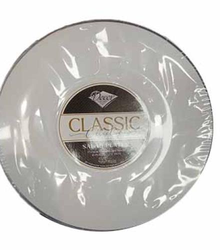 PLATES - DECOR WHITE SILVER PLATES 7.5\