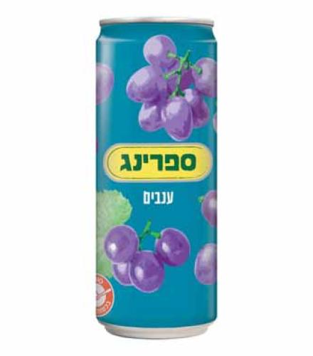 Drink - Spring grape-flavored soft drink in a 330 ml can K/P