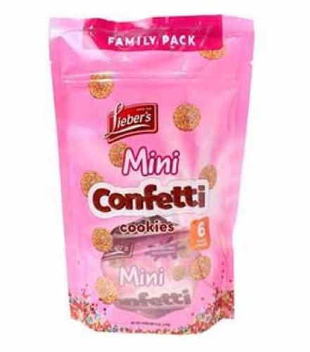 COOKIES - Lieber's Mini Confetti Cookies 6-pk, 6oz.  170G K/P 