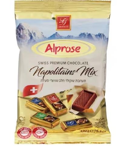 Napolitan - Gross&co Alprose Napolitan Swiss premium chocolate Milk & Parve 150g K/P