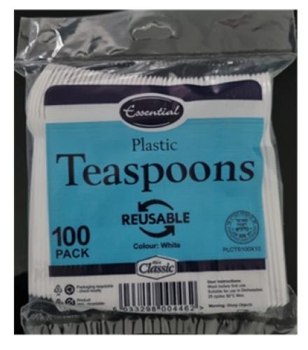 ESSENTIAL PLASTIC TEASPOON 100 PACK