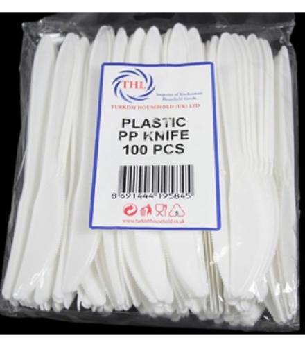 THL 100PC PLASTIC PP KNIFE (REUSEABLE)
