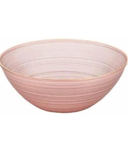 BOWEL - Crystal Design Bowls 12oz Rose Transparent with Gold Rim (10 Count) K/P