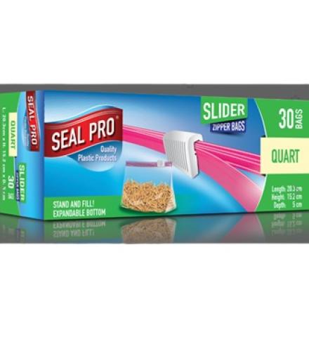 Slider Zip-Lock Quart Bags ‘Seal Pro’ 24/30’s