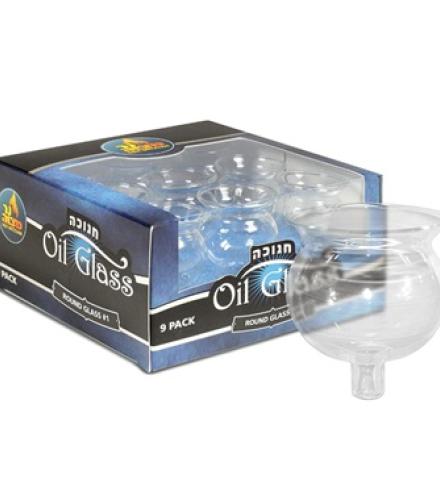Ner Mitzvah Hanukkah and Shabbos Menorah Glass Oil Cups - Size 5 (9-Pack)