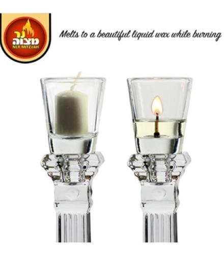 Candle - GLASS HOLDER NER MITZVAH 2 PACK K/P