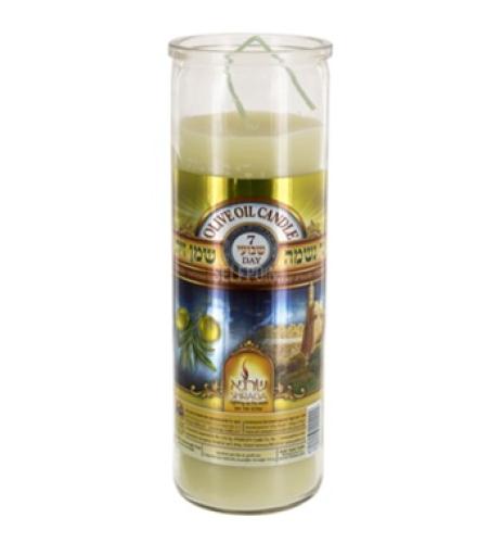 SHRAGA 7 DAY CANDLE OLIVE