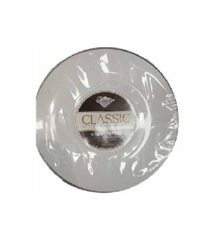 PLATES - DECOR WHITE SILVER PLATES 7.5\