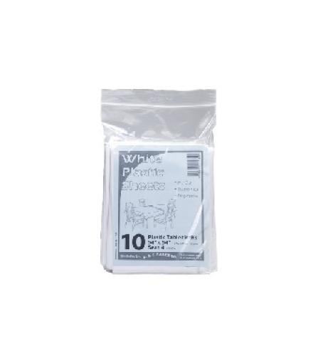Plastic tablecloth - TABLECLOTH WHITE 54 X 54