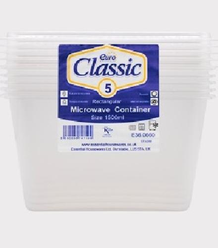 MICROWAVE container 1500ML X 5