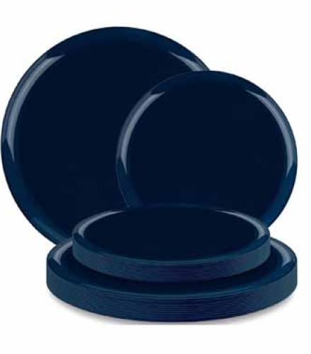 Edge Dark Blue Combo Plastic Plates - 8