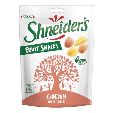 Shneider's Fruit Snacks Chewy Tutti Frutti Vegan & Organic Gluten free, Coloured with real fruit juice