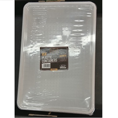 Superior Plastic Containers Packed 7000cc Rect White W/Clear Lids6/2’s