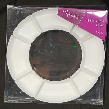 S/C WHITE 8 SECTION DISH