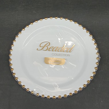 Beaded Collection White/Gold 7″ Plates (10 Count)
