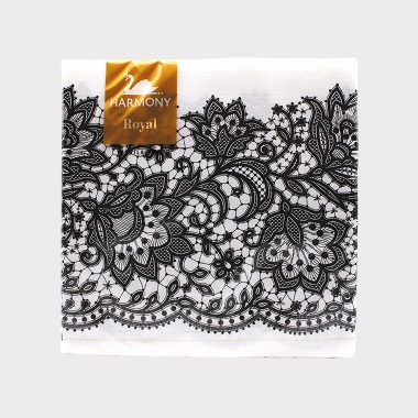 HARMONY NAPKINS BL/WHITE