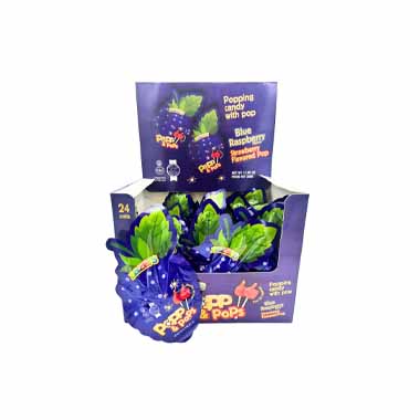 Zazers Pop & Pops novelty candy fruit bites Raspberry flavor