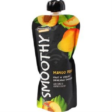 Smoothie - Norman's Smoothy Mango Peach Fruit & Yogurt Smoothie drinkable pouch