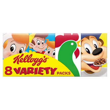 Kellogg's Breakfast Cereal Variety Pack 8 individual mini packets
